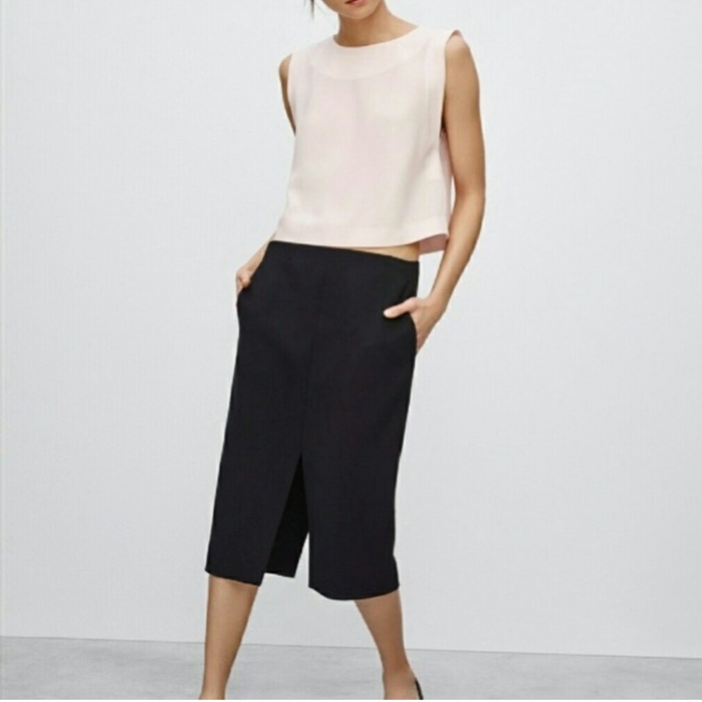 Babaton tailored double slit black skirt. Size 4.